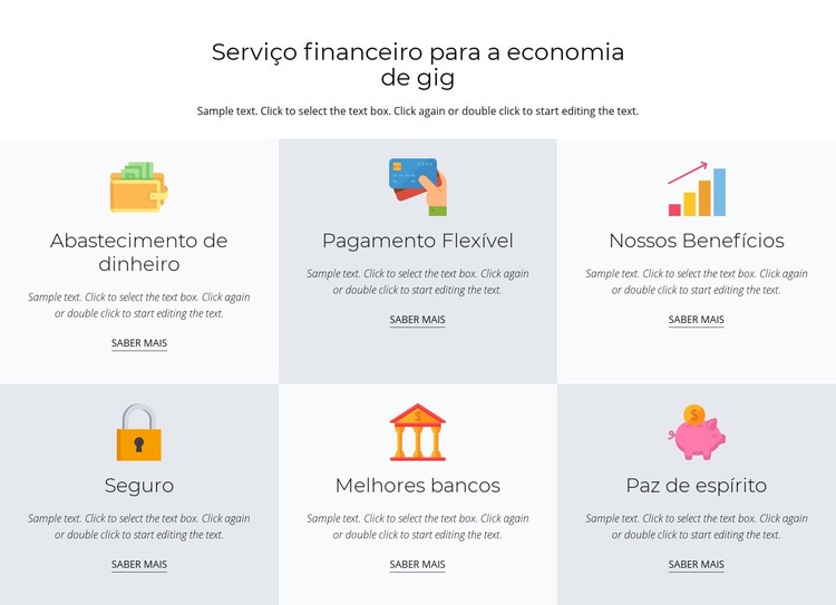 Serviços financeiros para você Landing Page