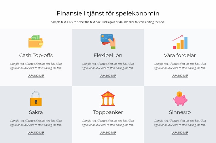 Finansiella tjänster för dig Webbplats mall