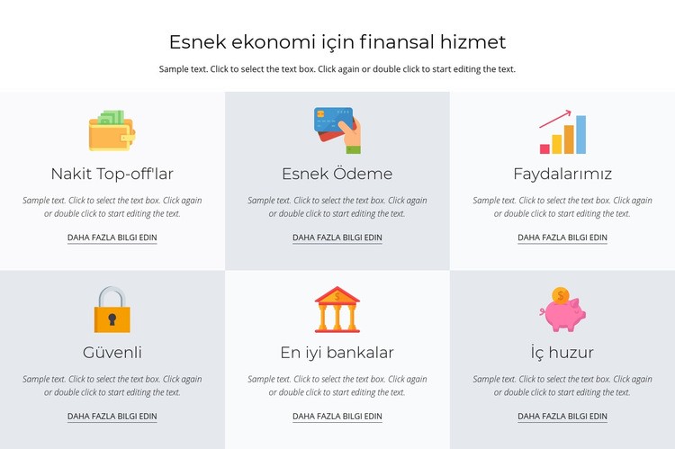 Sizin için finansal hizmetler Bir Sayfa Şablonu