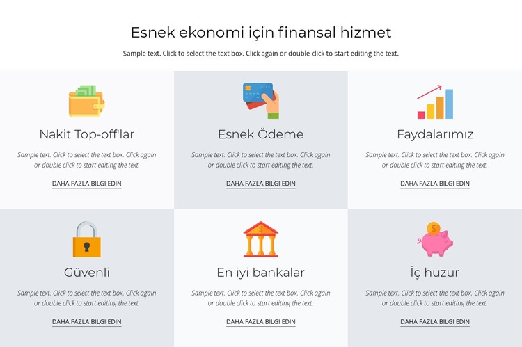 Sizin için finansal hizmetler Web Sitesi Oluşturucu Şablonları