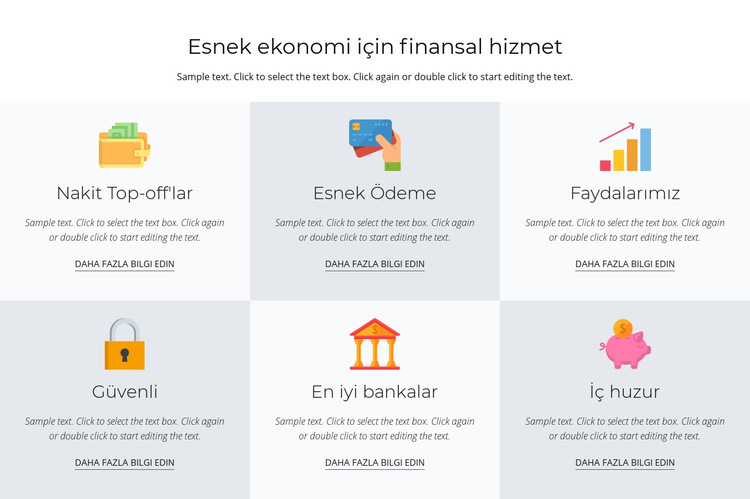 Sizin için finansal hizmetler Web Sitesi Şablonu