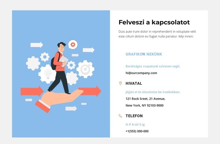 Névjegyek feltöltése és szegmentálása Weboldal sablon