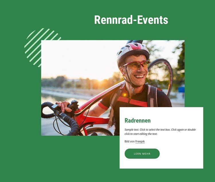 Radsport-Events für Fahrer aller Leistungsstufen Website-Modell