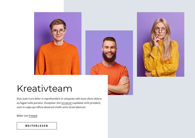 Kreatives und effektives Team Website-Modell
