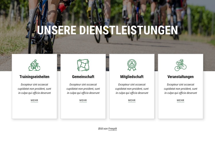 Dienstleistungen des Radsportvereins WordPress-Theme