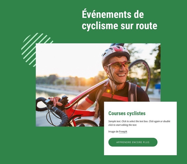Événements cyclistes pour coureurs de tous niveaux Modèles de constructeur de sites Web