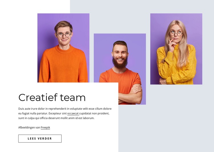 Creatief en effectief team CSS-sjabloon