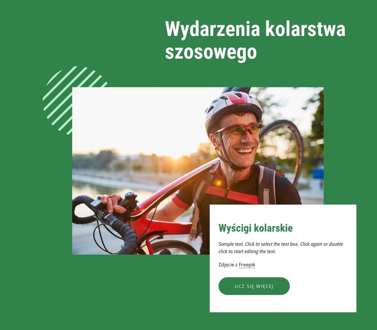 Imprezy kolarskie dla kolarzy na każdym poziomie Motyw WordPress