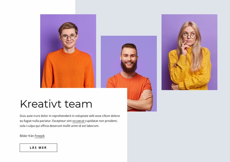 Kreativt och effektivt team CSS -mall