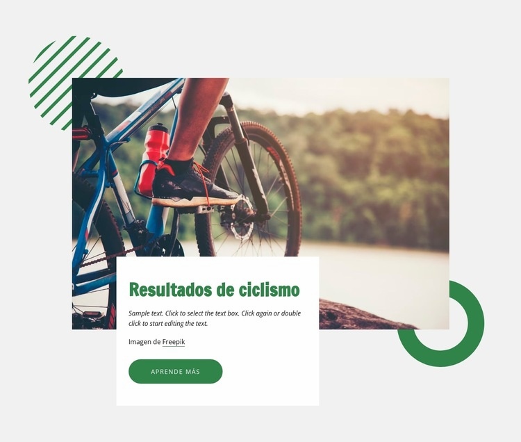 Ciclismo para principiantes Maqueta de sitio web