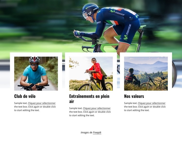 Adhérer à un club cycliste Conception de site Web