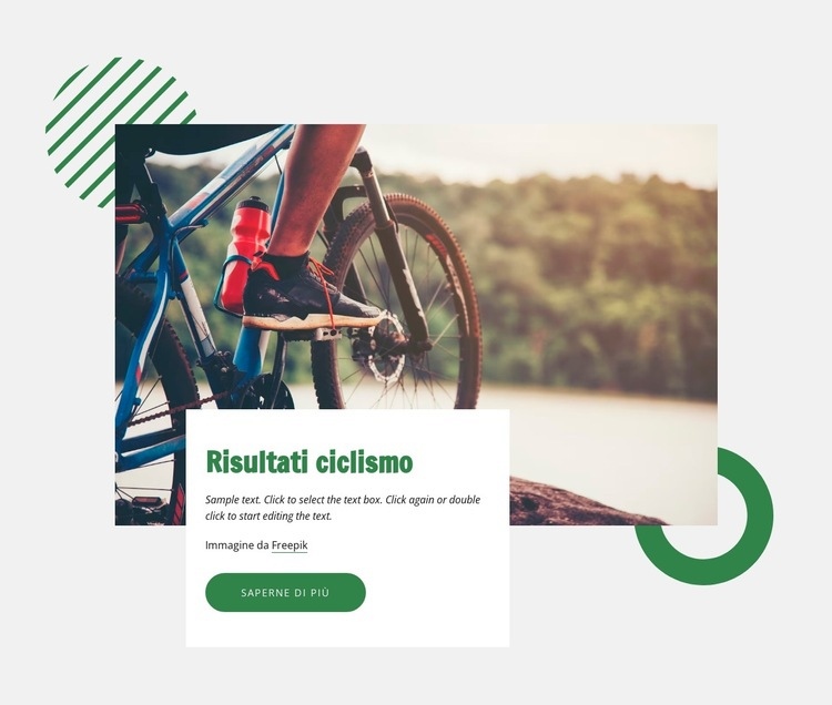 Ciclismo per principianti Mockup del sito web