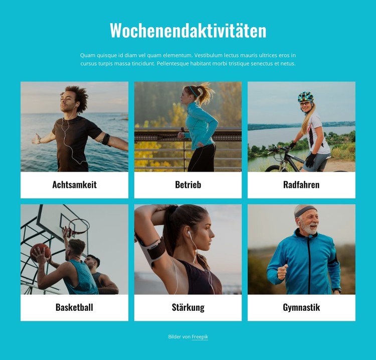 Wochenendaktivitäten CSS-Vorlage