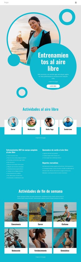 Sitio Web HTML Para Entrenamientos Al Aire Libre Para Todo El Cuerpo