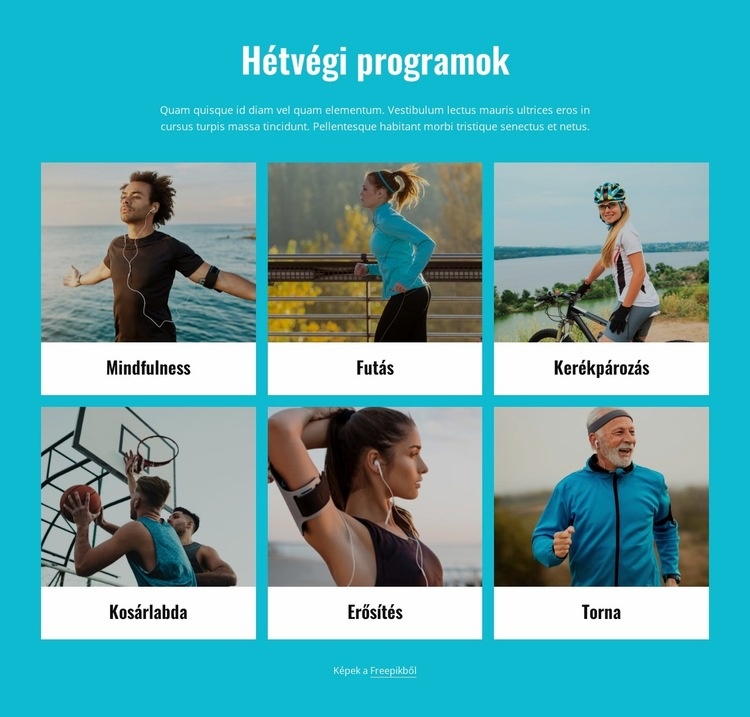 Hétvégi programok Weboldal tervezés