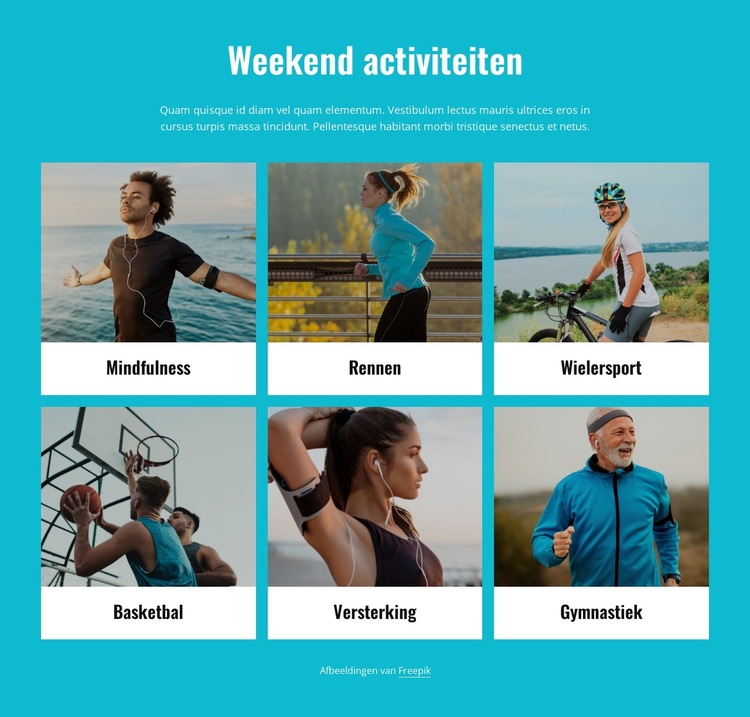 Weekend activiteiten Website sjabloon