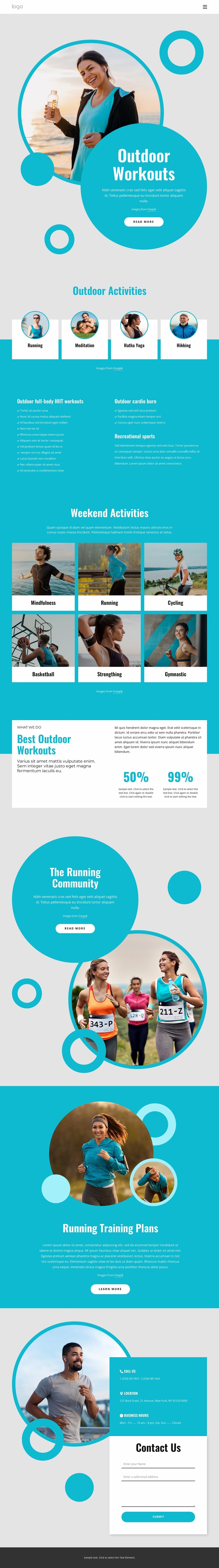 Total-body outdoor workouts Website Design