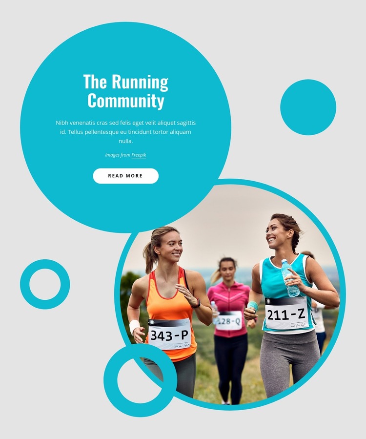 Our running community Website Mockup