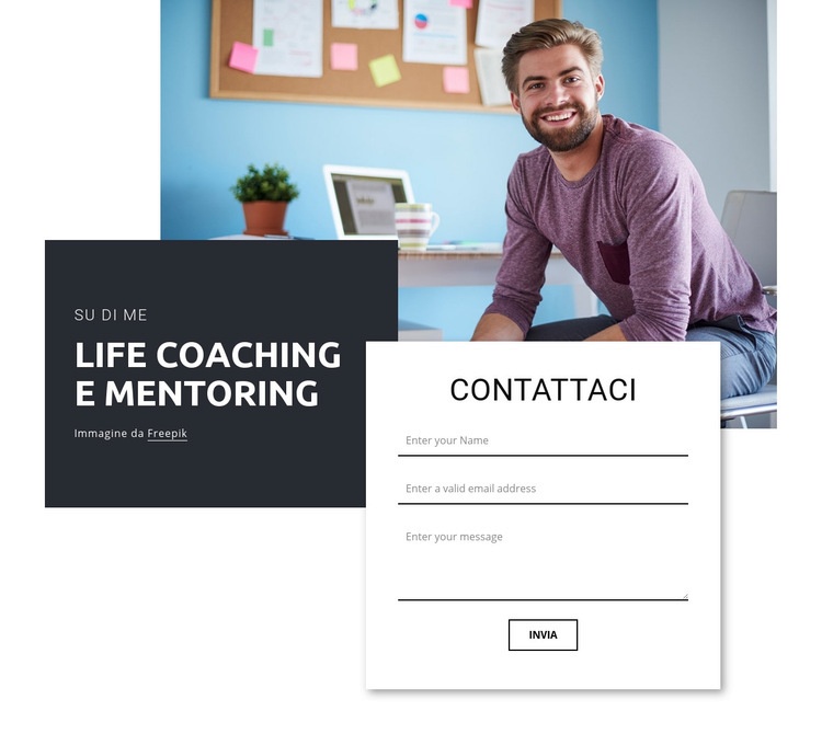 Life coaching e mentoring Un modello di pagina
