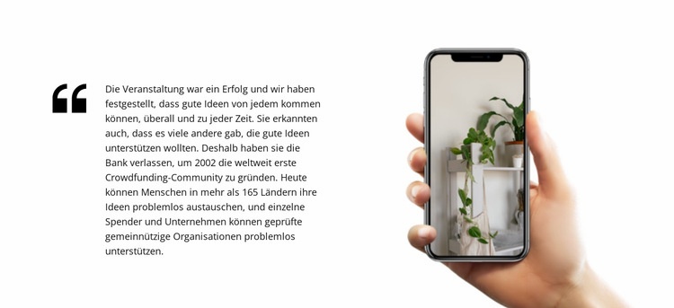 Mobile App für Innenarchitektur Website design