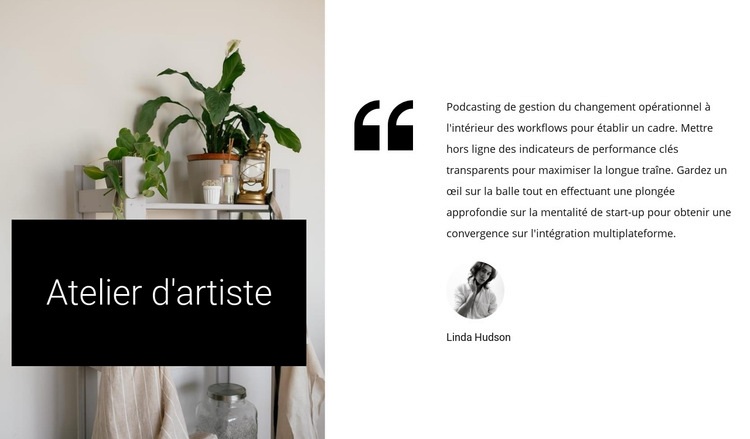 Atelier d'artiste Modèles de constructeur de sites Web