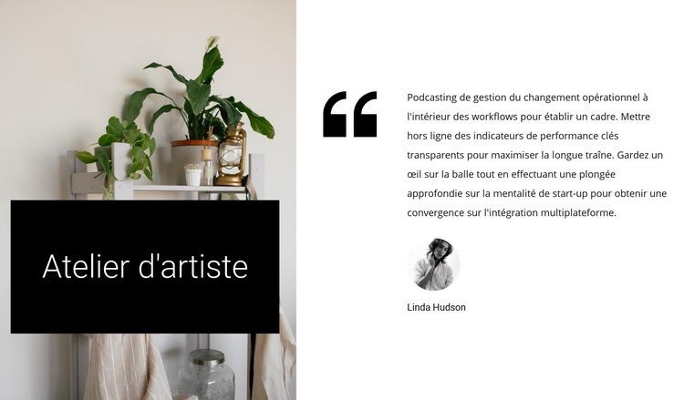 Atelier d'artiste Modèle HTML5