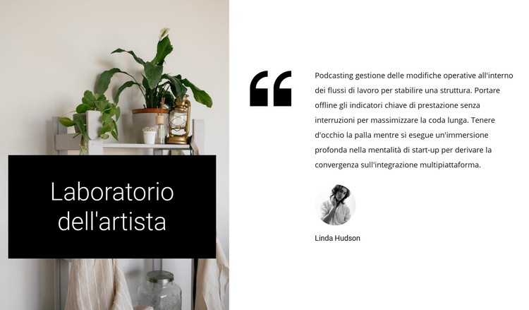 Laboratorio dell'artista Modelli di Website Builder