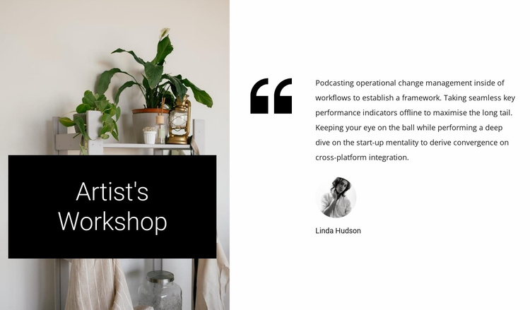 Artist's workshop Website Template