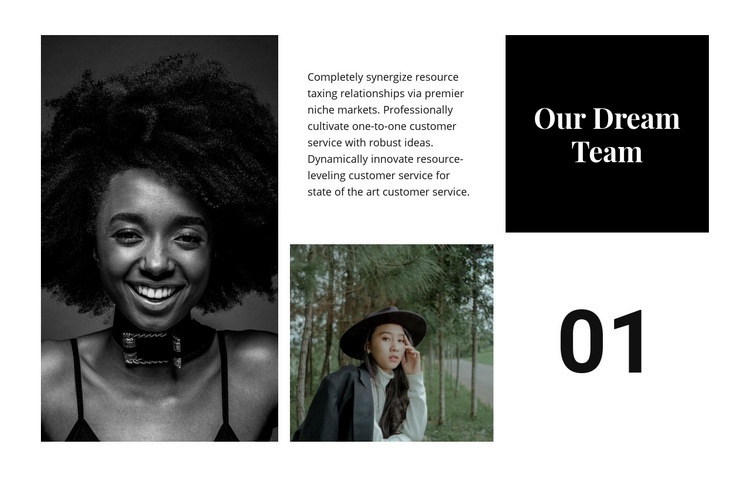 Our dream team Homepage Design