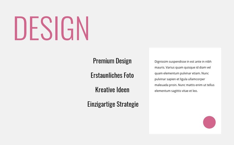 Kreatives innovatives Design Eine Seitenvorlage