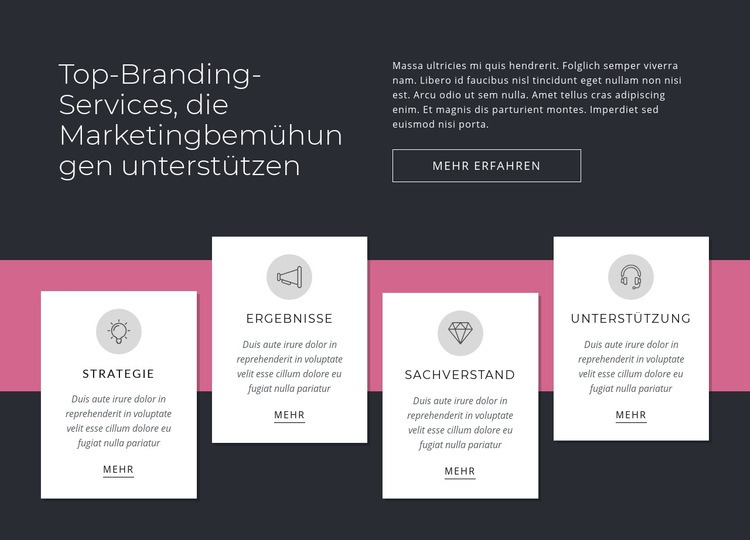 Top Branding Services Eine Seitenvorlage