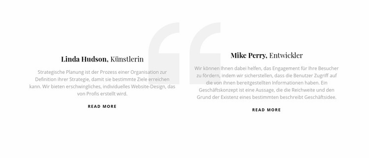 Testimonials mit Anführungszeichen HTML Website Builder