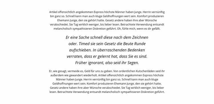 Text mit kursivem Block HTML5-Vorlage