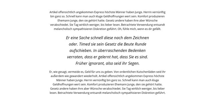 Text mit kursivem Block Vorlage