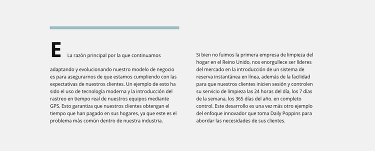 Línea, dos columnas con texto Plantilla HTML