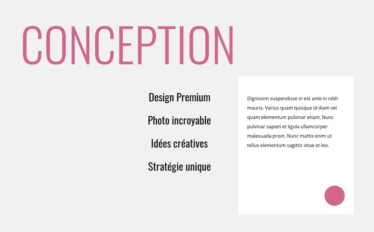 Conception innovante créative Modèle d'une page