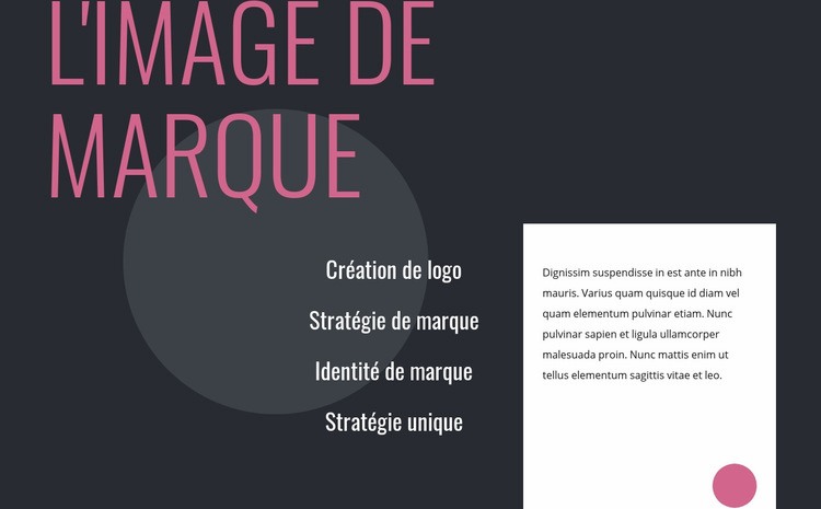 Conception de logo et stratégie de marque Modèle d'une page