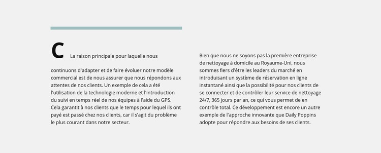 Ligne, deux colonnes avec texte Modèle d'une page
