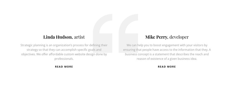 Testimonials with quote icon HTML5 Template