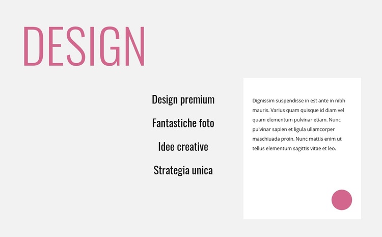 Design innovativo creativo Un modello di pagina