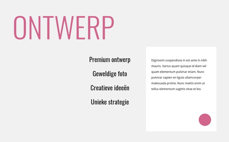 Creatief innovatief ontwerp Html Website Builder