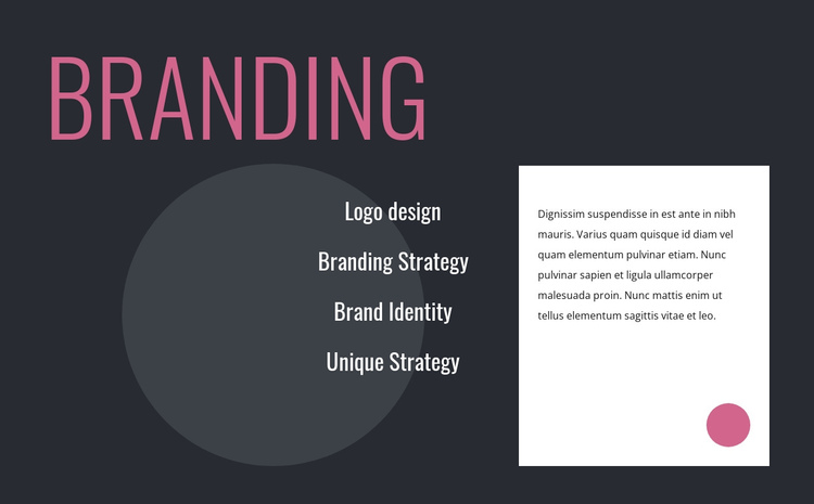 Logo design and branding strategy One Page Template