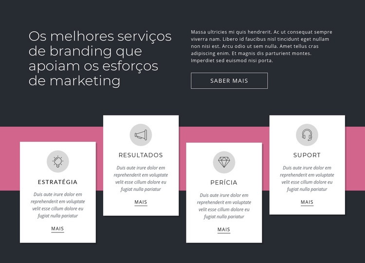 Principais serviços de branding Maquete do site