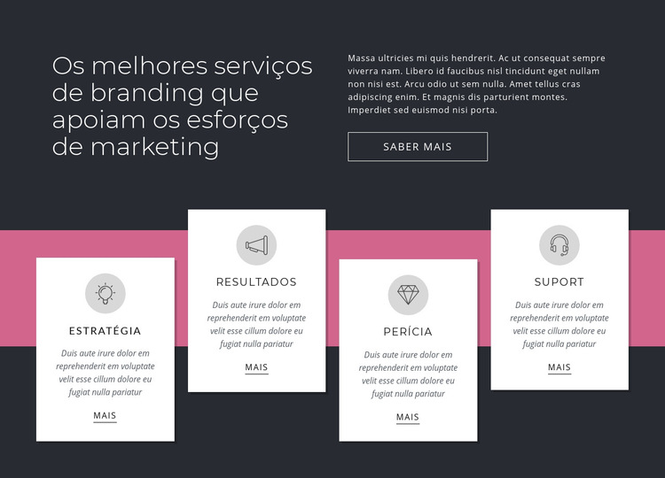 Principais serviços de branding Modelo de site