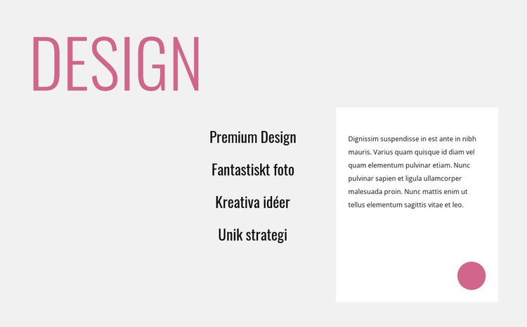 Kreativ innovativ design CSS -mall