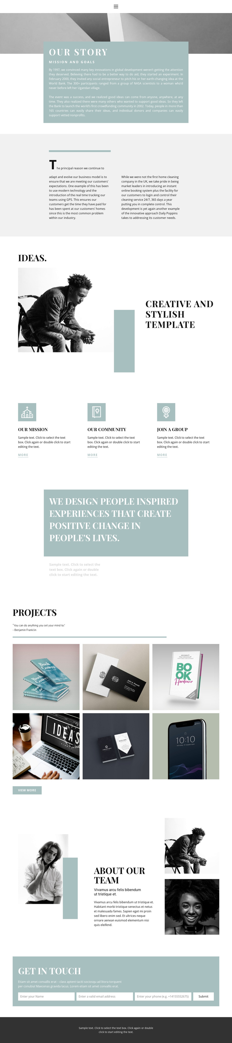 Meet the agency One Page Template