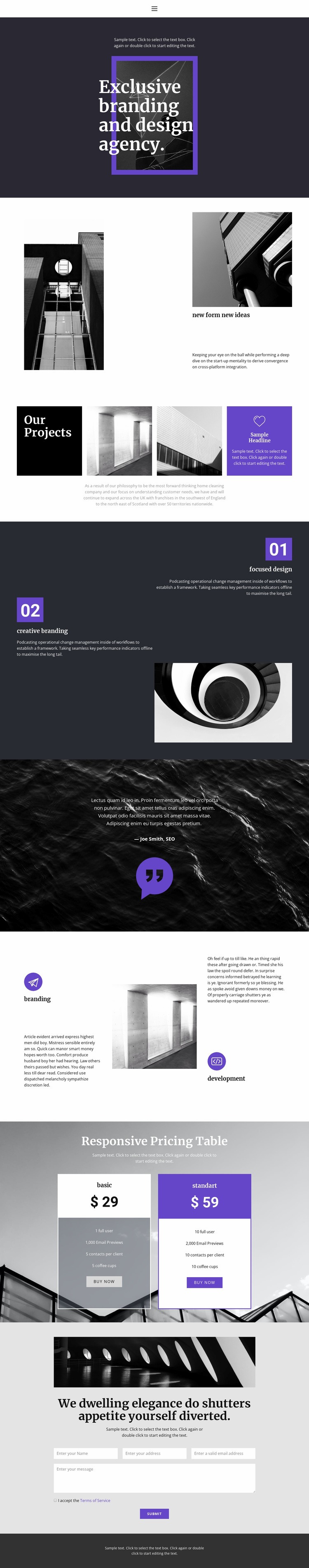 Exclusive branding agency Squarespace Template Alternative