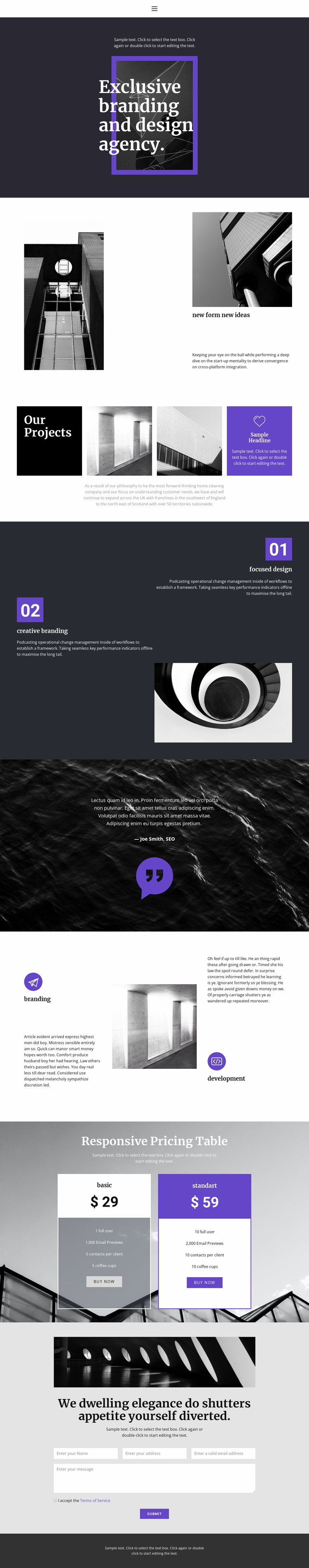 Exclusive branding agency Website Design