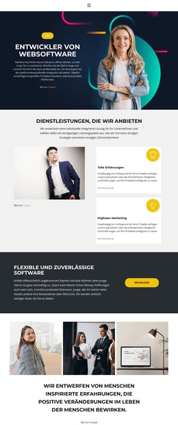 Professionell Und Enthusiastisch – Fertiges Website-Design