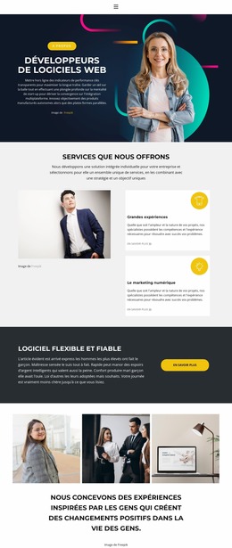 Professionnel Et Enthousiaste - Modèles De Création De Pages Gratuits